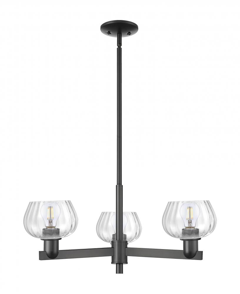 Fenton - 3 Light - 28 inch - Matte Black - Stem hung - Flush Mount