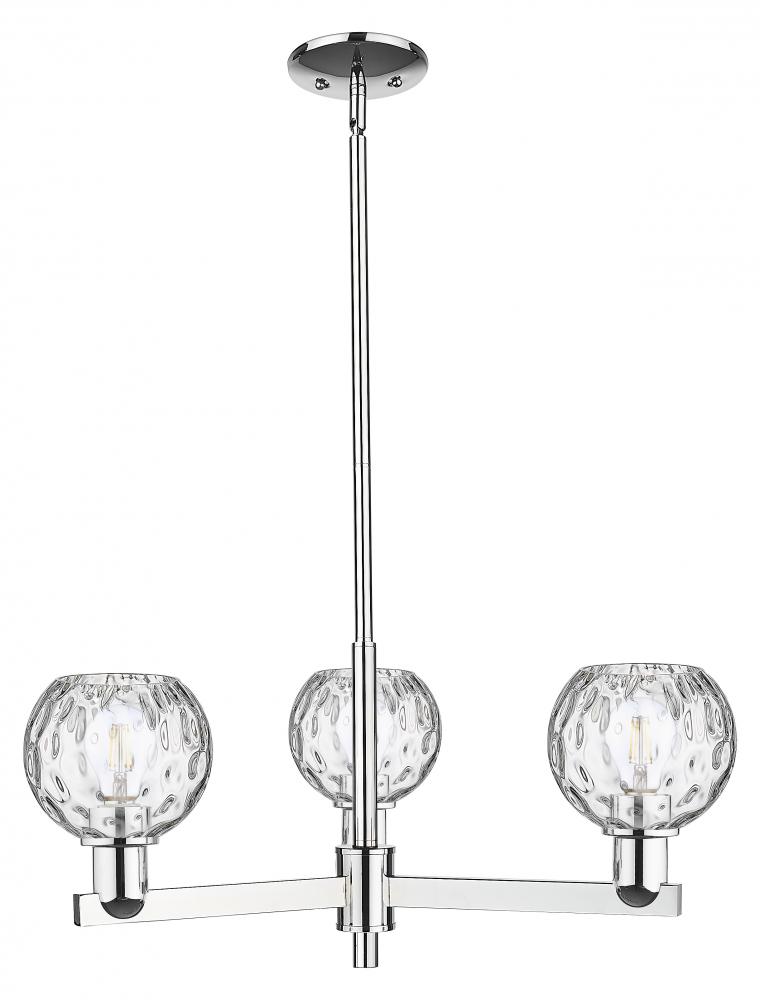 Athens Water Glass - 3 Light - 28 inch - Polished Chrome - Stem hung - Flush Mount