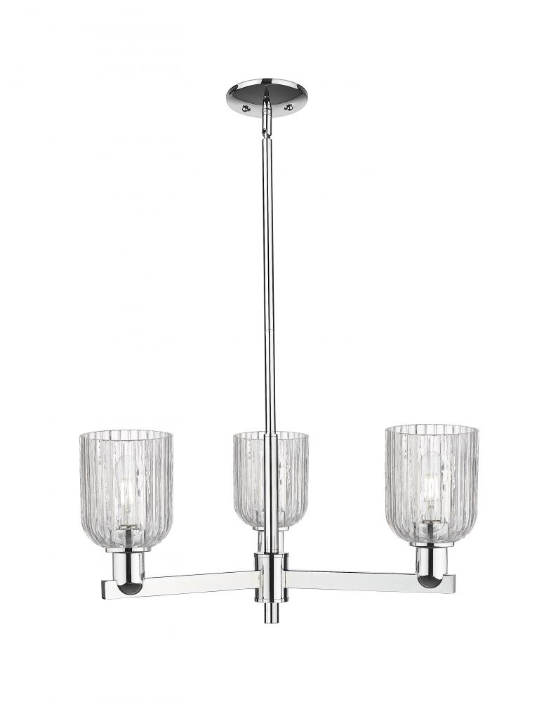 Bridal Veil - 3 Light - 18 inch - Polished Chrome - Flush Mount