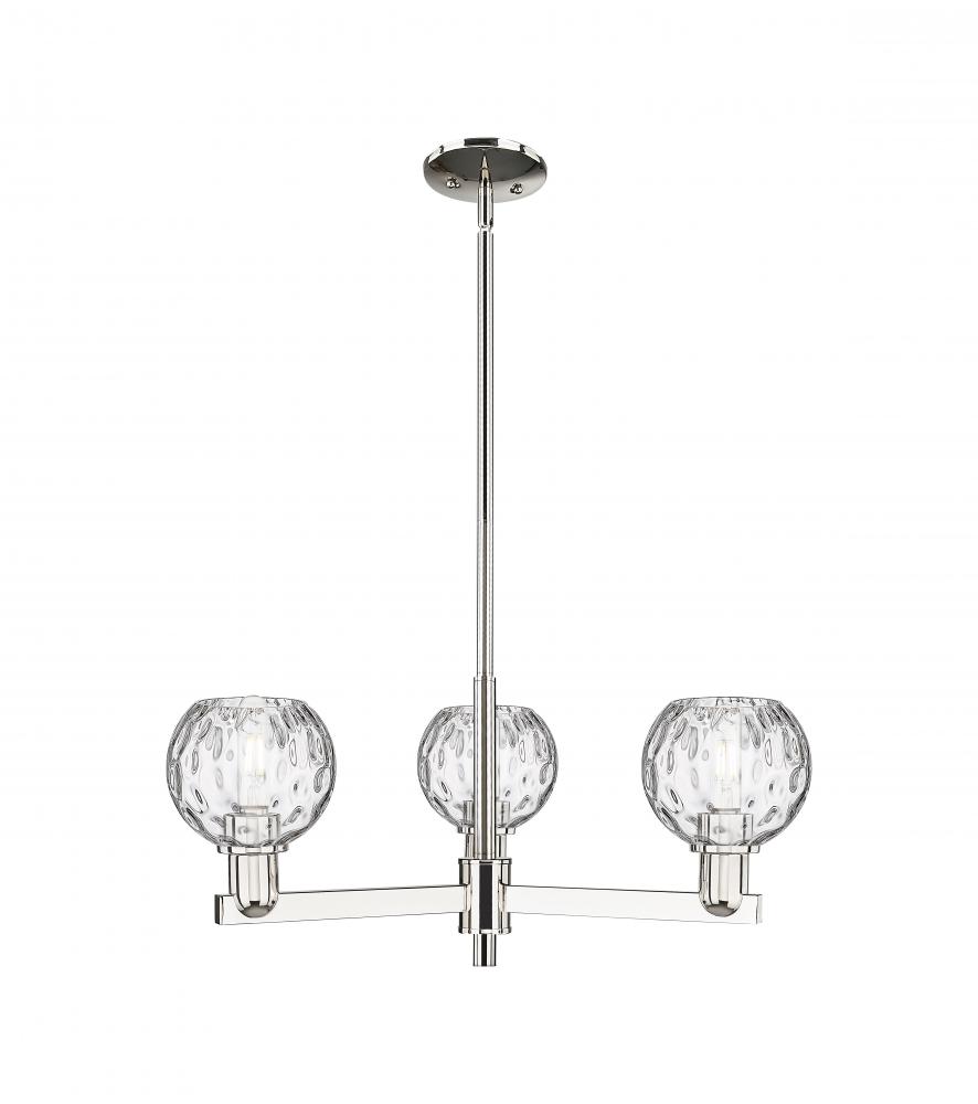 Athens Water Glass - 3 Light - 28 inch - Polished Nickel - Stem hung - Flush Mount