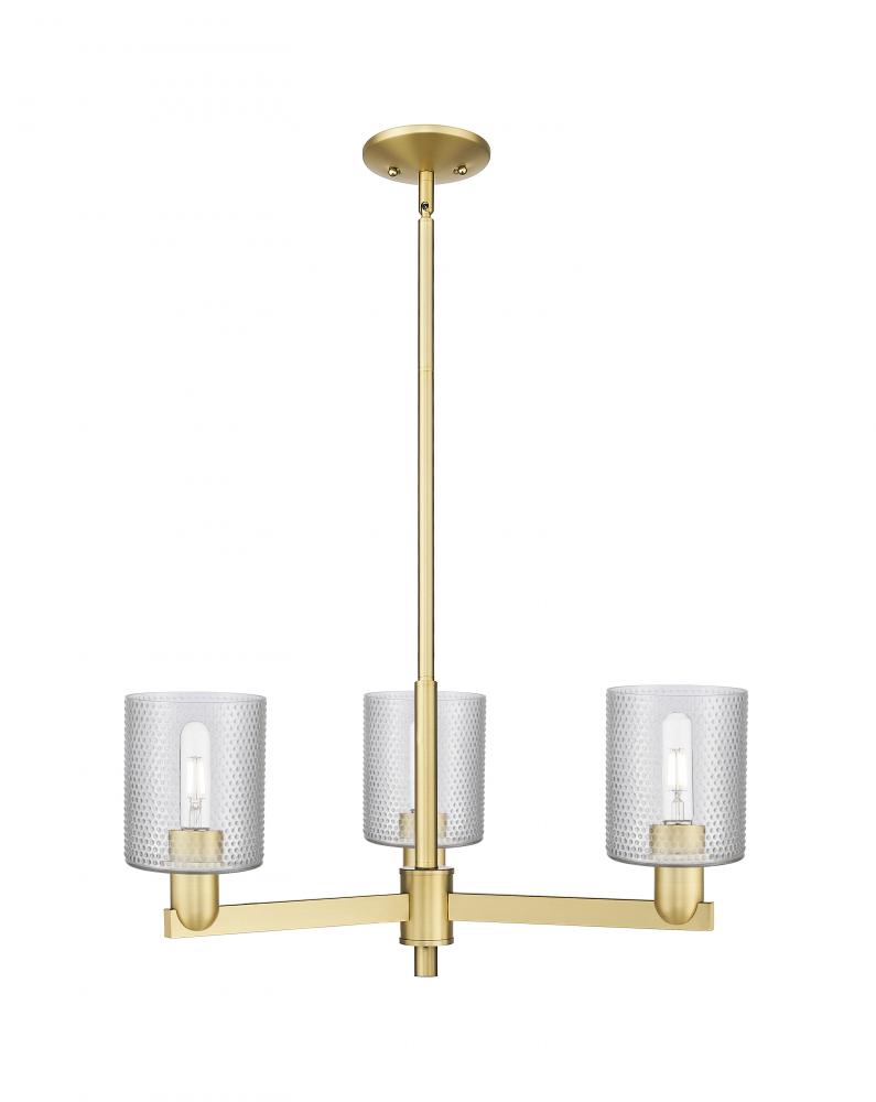 Cobbleskill - 3 Light - 27 inch - Satin Gold - Stem hung - Flush Mount