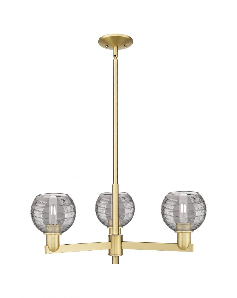 Athens Deco Swirl - 3 Light - 18 inch - Satin Gold - Flush Mount