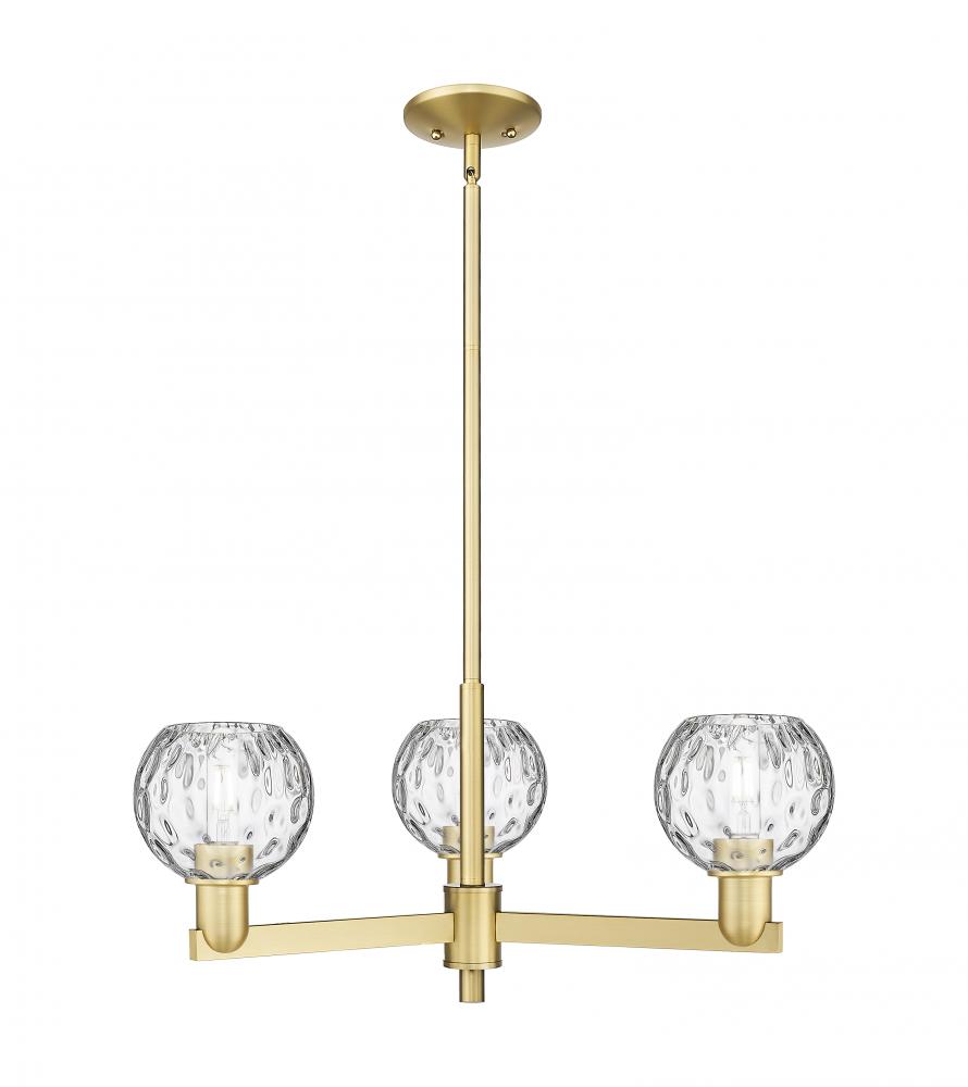 Athens Water Glass - 3 Light - 28 inch - Satin Gold - Stem hung - Flush Mount
