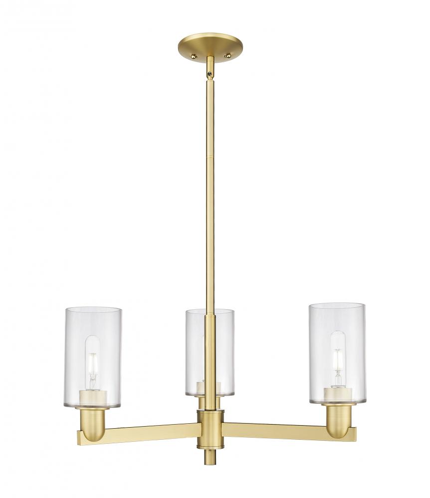 Clymer - 3 Light - 26 inch - Satin Gold - Stem hung - Flush Mount