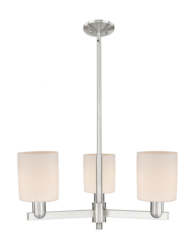 Cobbleskill - 3 Light - 27 inch - Satin Nickel - Stem hung - Flush Mount
