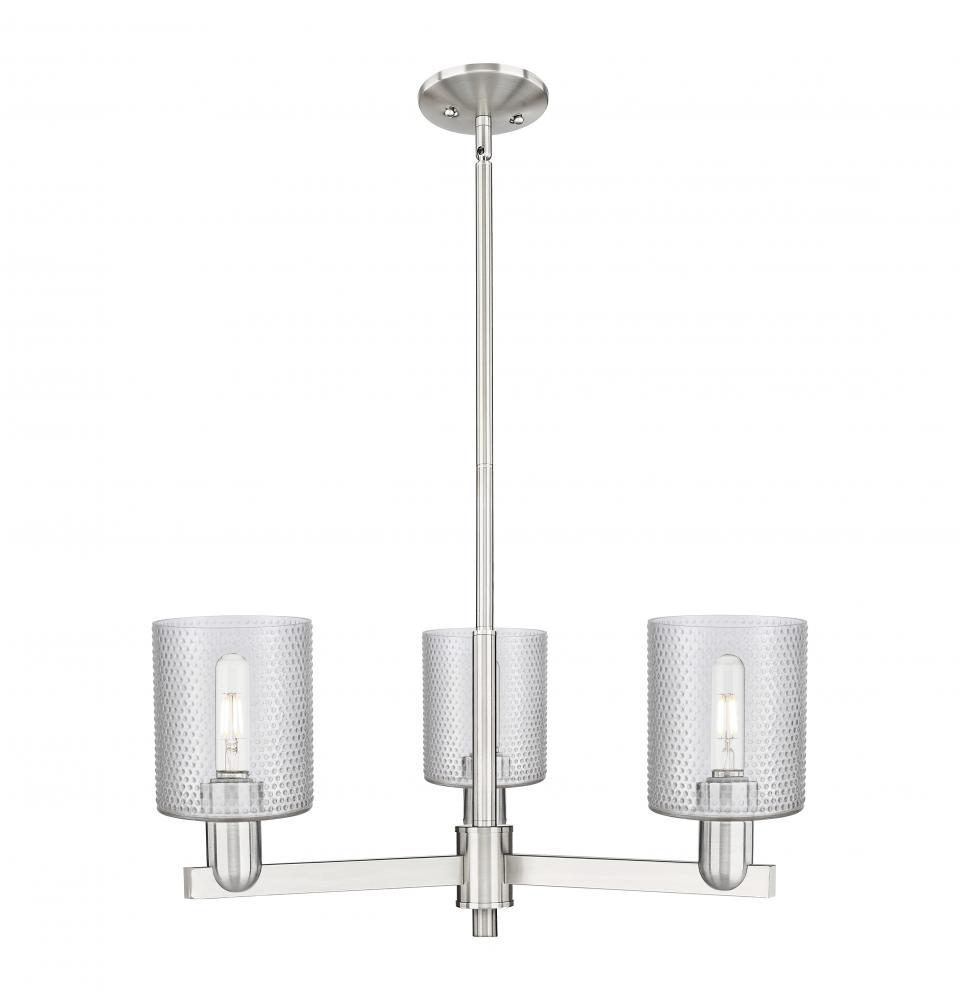 Cobbleskill - 3 Light - 27 inch - Satin Nickel - Stem hung - Flush Mount