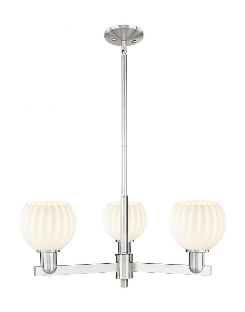 White Venetian - 3 Light - 28 inch - Champagne Bronze - Stem hung - Flush Mount
