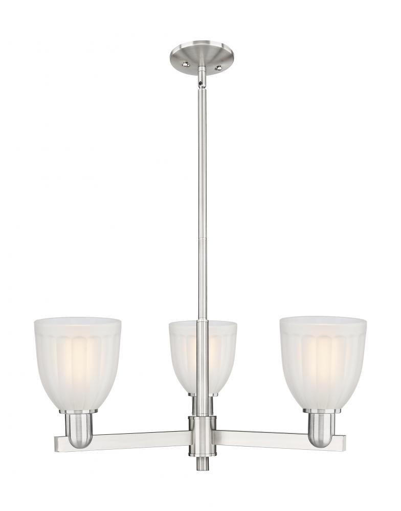 Brookfield - 3 Light - 28 inch - Polished Nickel - Stem hung - Flush Mount