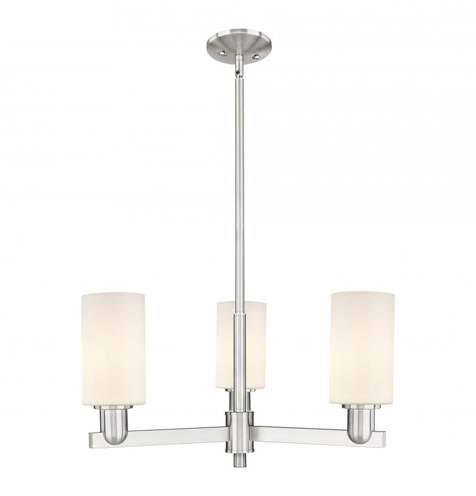 Clymer - 3 Light - 26 inch - Satin Nickel - Stem hung - Flush Mount