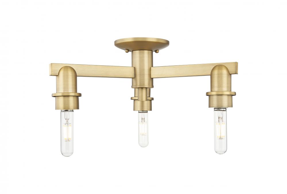 Arcadia - 3 Light - 18 inch - Black Antique Brass - Flush Mount