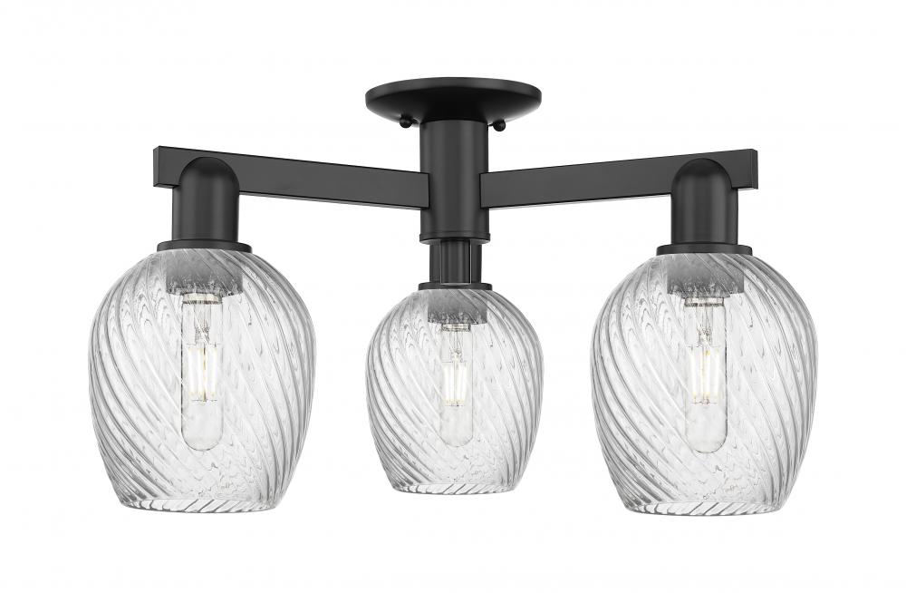 Salina - 3 Light - 23 inch - Brushed Satin Nickel - Semi-Flush Mount