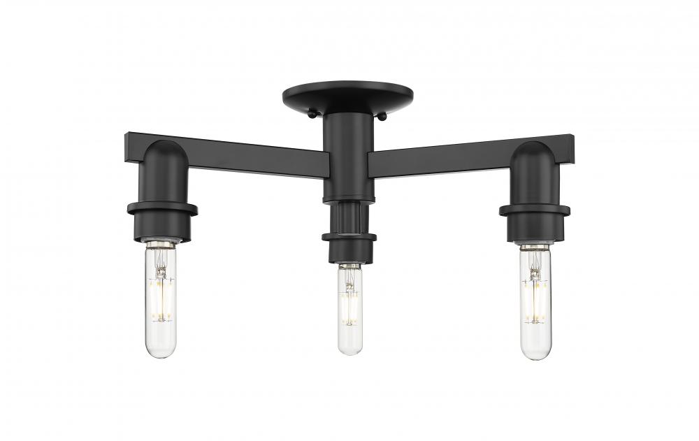 Arcadia - 3 Light - 18 inch - Matte Black - Flush Mount