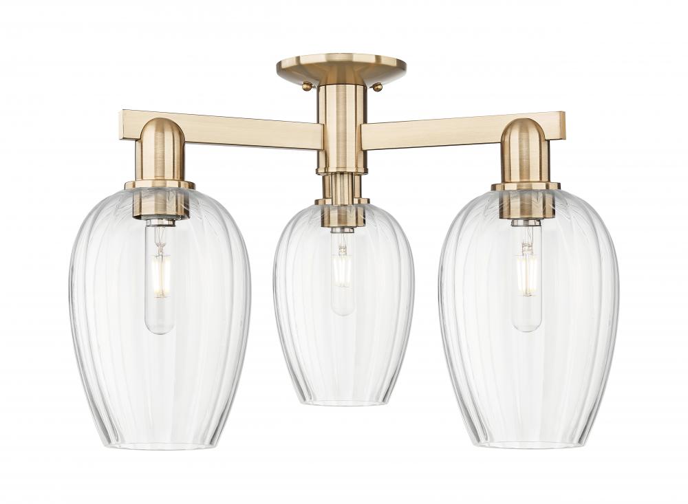 Preston - 3 Light - 6 inch - Champagne Bronze - Semi-Flush Mount