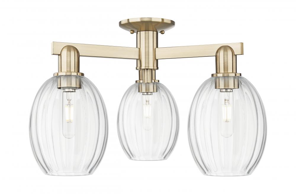 Preston - 3 Light - 6 inch - Champagne Bronze - Semi-Flush Mount
