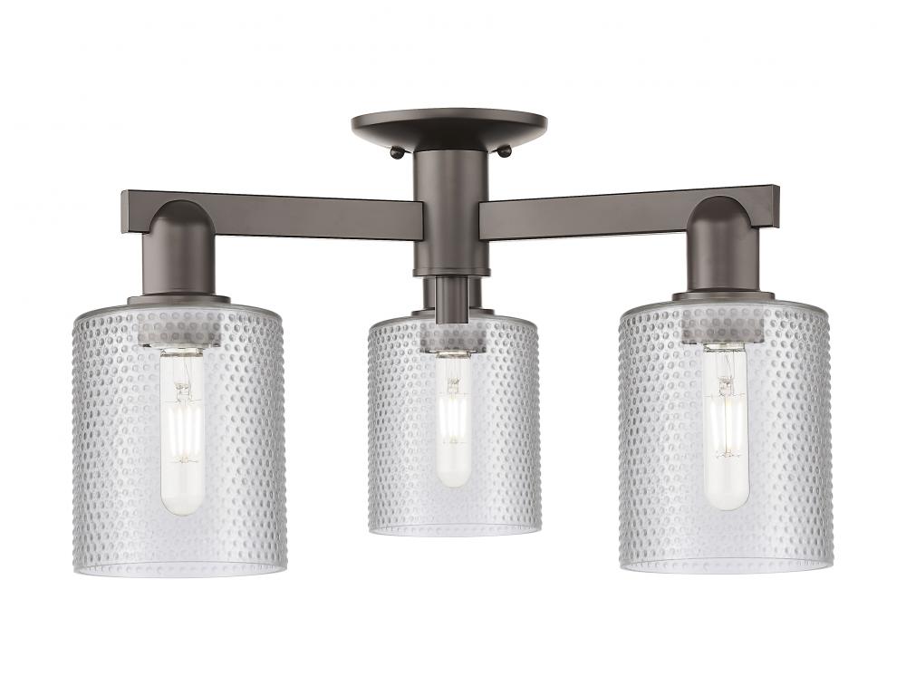 Cobbleskill - 3 Light - 23 inch - Oil Rubbed Bronze - Semi-Flush Mount