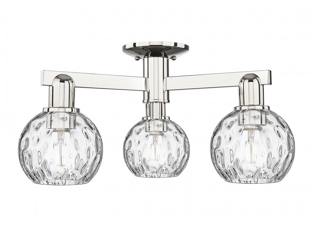 Athens Water Glass - 3 Light - 24 inch - Polished Nickel - Semi-Flush Mount