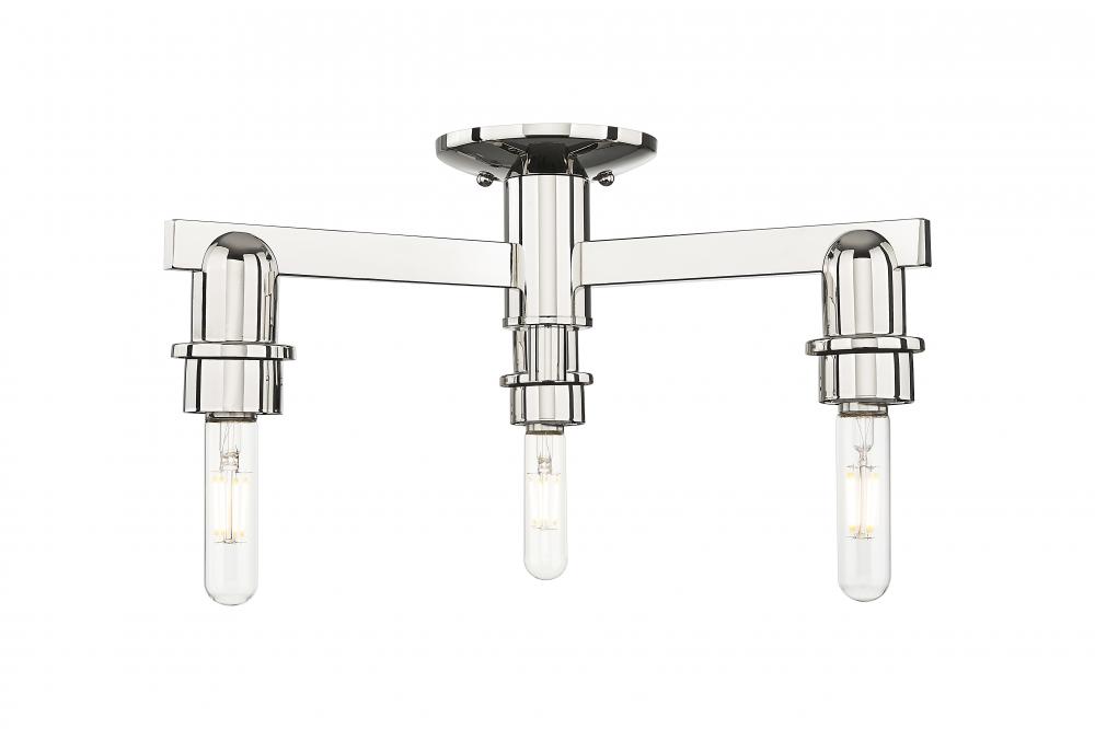 Arcadia - 3 Light - 18 inch - Brushed Polished Nickel - Flush Mount
