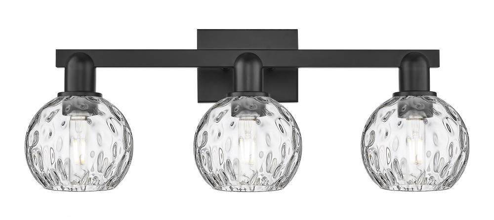Athens Water Glass - 3 Light - 25 inch - Matte Black - Bath Vanity Light