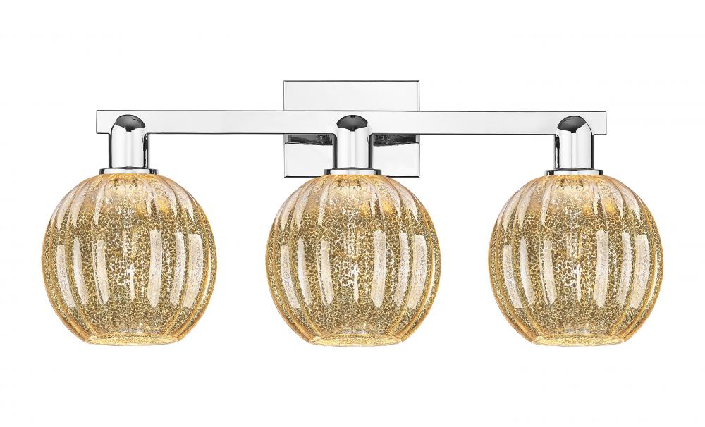Preston - 3 Light - 26 inch - Polished Chrome - Bath Vanity Light