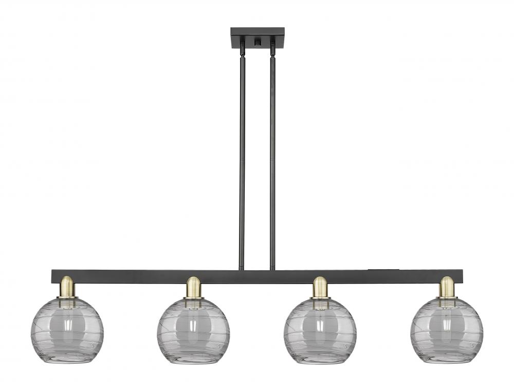 Athens Deco Swirl - 4 Light - 51 inch - Black Antique Brass - Stem hung - Island Light