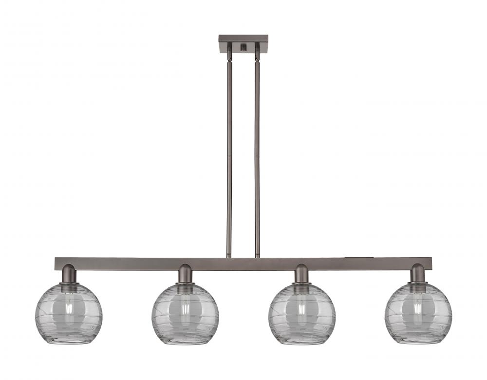 Athens Deco Swirl - 4 Light - 51 inch - Oil Rubbed Bronze - Stem hung - Island Light