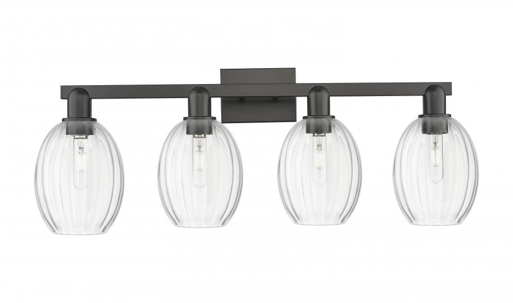 Preston Bulb - 4 Light - 36 inch - Matte Black - Bath Vanity Light