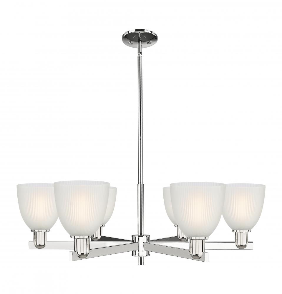 Castile - 6 Light - 36 inch - Satin Nickel - Stem hung - Chandelier