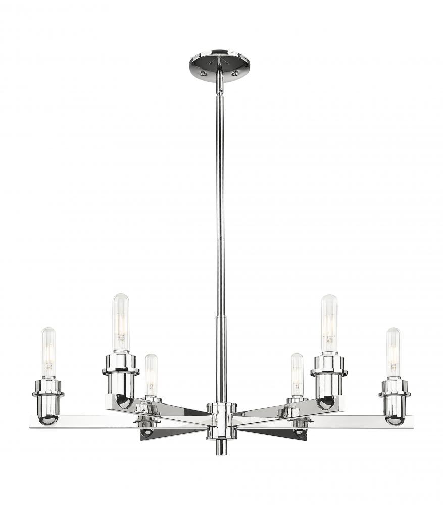 Arcadia - 6 Light - 30 inch - Brushed Polished Nickel - Chandelier
