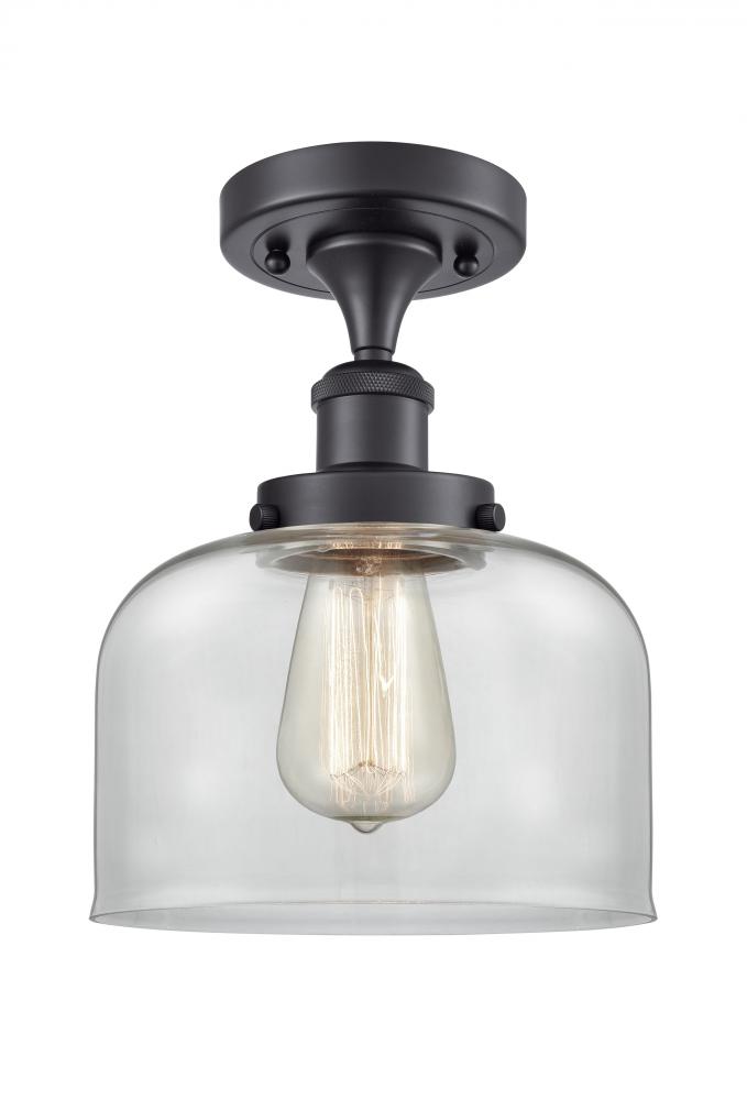 Bell - 1 Light - 8 inch - Matte Black - Semi-Flush Mount