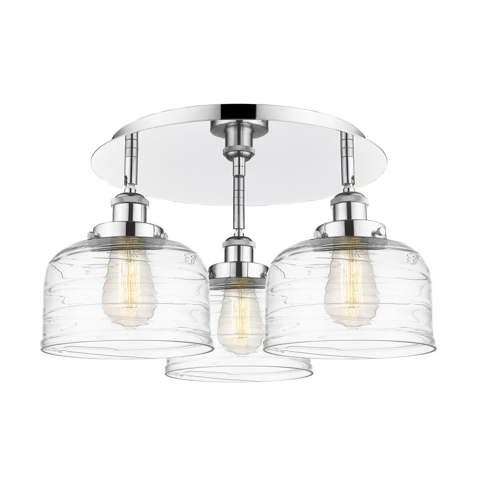 Bell - 3 Light - 20 inch - Polished Chrome - Flush Mount