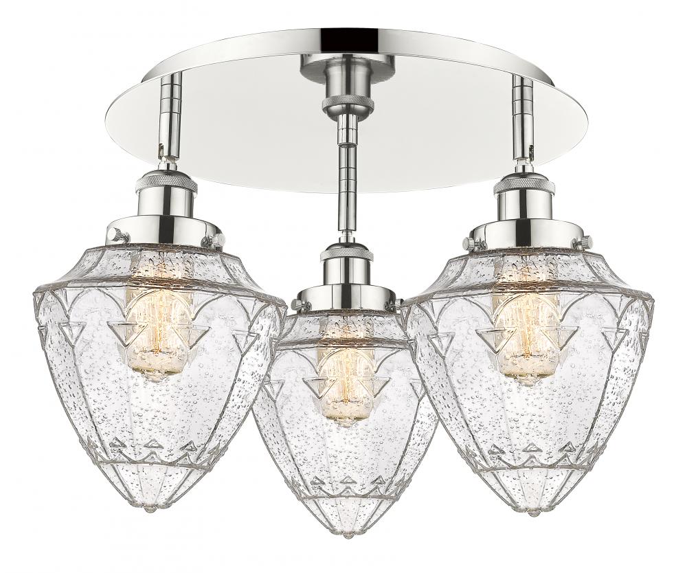 Bullet - 3 Light - 18 inch - Polished Nickel - Flush Mount