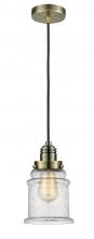 Innovations Lighting 100AB-10BK-2H-AB-G184 - Winchester - 1 Light - 8 inch - Antique Brass - Cord hung - Mini Pendant