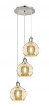 Innovations Lighting 113B-3P-PN-G128-8 - Athens - 3 Light - 15 inch - Polished Nickel - Cord Hung - Multi Pendant