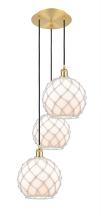 Innovations Lighting 113B-3P-SG-G121-10RW - Farmhouse Rope - 3 Light - 17 inch - Satin Gold - Cord Hung - Multi Pendant