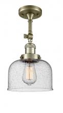Innovations Lighting 201F-AB-G74 - Bell - 1 Light - 8 inch - Antique Brass - Adjustable Semi-Flush Mount