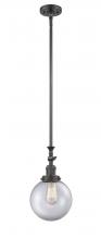 Innovations Lighting 206-OB-G202-8 - Beacon - 1 Light - 8 inch - Oil Rubbed Bronze - Stem Hung - Adjustable Mini Pendant