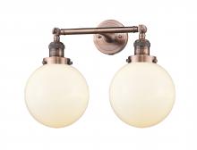 Innovations Lighting 208-AC-G201-8-LED - Beacon - 2 Light - 19 inch - Antique Copper - Adjustable Bath Vanity Light