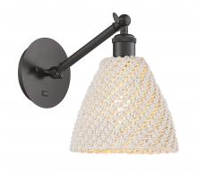 Innovations Lighting 317-1W-OB-NBD-75-NAT - Bristol Natural - 1 Light - 8 inch - Oil Rubbed Bronze - Sconce