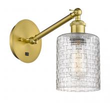 Innovations Lighting 317-1W-SG-G112C-5CL - Cobbleskill - 1 Light - 5 inch - Satin Gold - Adjustable Sconce