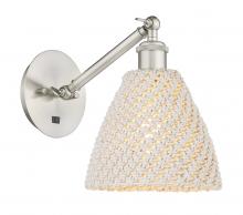 Innovations Lighting 317-1W-SN-NBD-75-NAT - Bristol Natural - 1 Light - 8 inch - Brushed Satin Nickel - Sconce