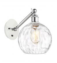 Innovations Lighting 317-1W-WPC-G1215-8 - Athens Water Glass - 1 Light - 8 inch - White Polished Chrome - Adjustable Sconce