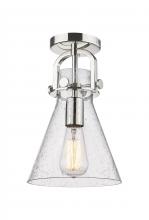 Innovations Lighting 410-1F-PN-G411-8SDY - Newton Cone - 1 Light - 8 inch - Polished Nickel - Flush Mount