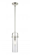 Innovations Lighting 423-1S-PN-G423-12SDY - Pilaster II Cylinder - 1 Light - 12 inch Long Glass - Polished Nickel - Pendant