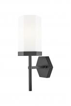 Innovations Lighting 463-1W-BK-G463-8WH - Blakeley - 1 Light - 5 inch - Matte Black - Sconce