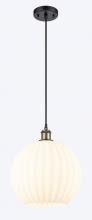 Innovations Lighting 516-1P-BAB-G1217-12WV - White Venetian - 1 Light - 12 inch - Black Antique Brass - Cord Hung - Mini Pendant
