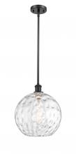 Innovations Lighting 516-1S-BK-G1215-12-LED - Athens Water Glass - 1 Light - 12 inch - Matte Black - Mini Pendant