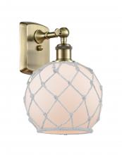 Innovations Lighting 516-1W-AB-G121-8RW - Farmhouse Rope - 1 Light - 8 inch - Antique Brass - Sconce