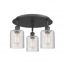 Innovations Lighting 516-3C-BK-G112C-5CL - Cobbleskill - 3 Light - 17 inch - Matte Black - Flush Mount