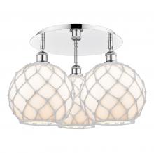 Innovations Lighting 516-3C-PC-G121-10RW - Farmhouse Rope - 3 Light - 22 inch - Polished Chrome - Flush Mount