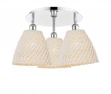 Innovations Lighting 516-3C-PC-NBD-9-NAT - Bristol Natural - 3 Light - 21 inch - Polished Chrome - Flush Mount
